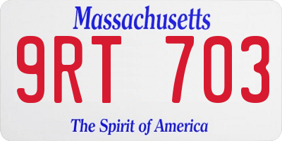 MA license plate 9RT703
