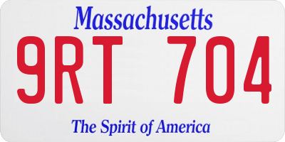 MA license plate 9RT704