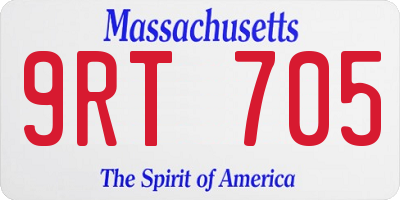MA license plate 9RT705