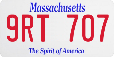 MA license plate 9RT707