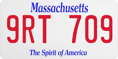 MA license plate 9RT709