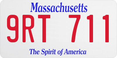 MA license plate 9RT711