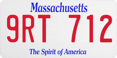 MA license plate 9RT712