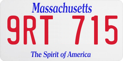 MA license plate 9RT715
