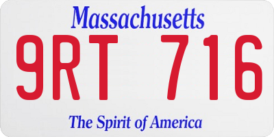 MA license plate 9RT716