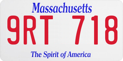 MA license plate 9RT718