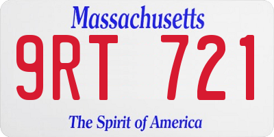 MA license plate 9RT721