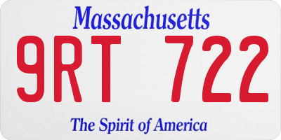 MA license plate 9RT722