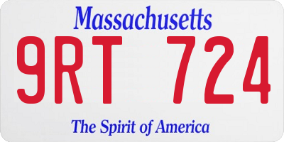 MA license plate 9RT724