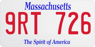 MA license plate 9RT726