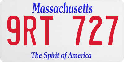 MA license plate 9RT727