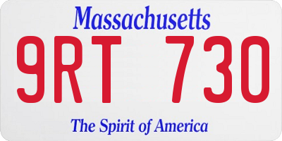 MA license plate 9RT730