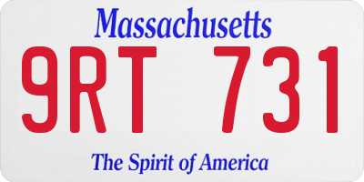 MA license plate 9RT731