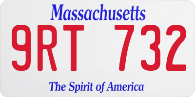 MA license plate 9RT732