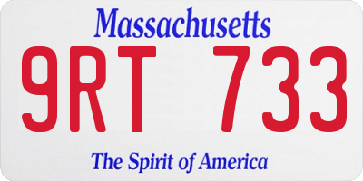 MA license plate 9RT733