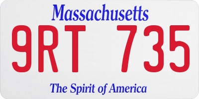 MA license plate 9RT735