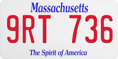 MA license plate 9RT736
