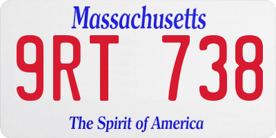 MA license plate 9RT738