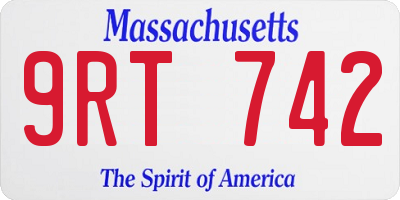 MA license plate 9RT742