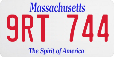 MA license plate 9RT744