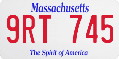 MA license plate 9RT745