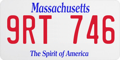 MA license plate 9RT746