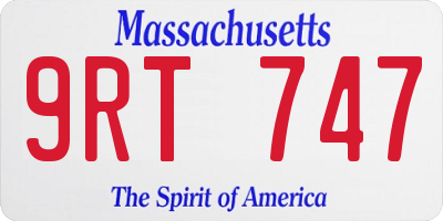 MA license plate 9RT747