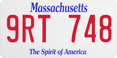 MA license plate 9RT748