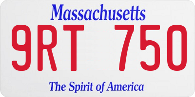 MA license plate 9RT750