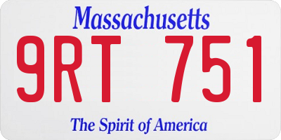 MA license plate 9RT751