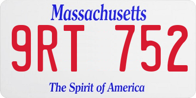 MA license plate 9RT752