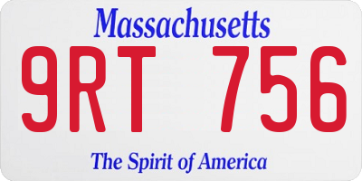 MA license plate 9RT756