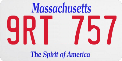 MA license plate 9RT757