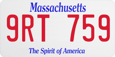 MA license plate 9RT759