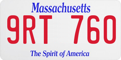 MA license plate 9RT760