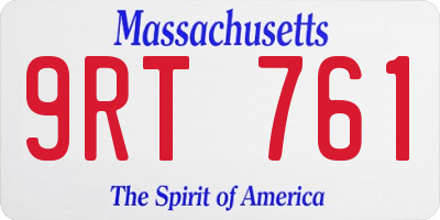 MA license plate 9RT761