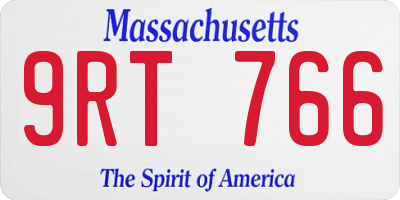 MA license plate 9RT766