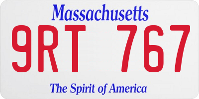 MA license plate 9RT767