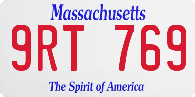 MA license plate 9RT769