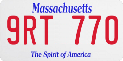 MA license plate 9RT770