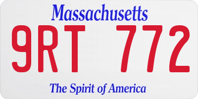 MA license plate 9RT772