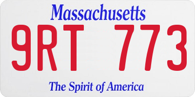 MA license plate 9RT773