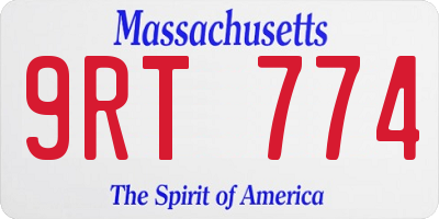 MA license plate 9RT774