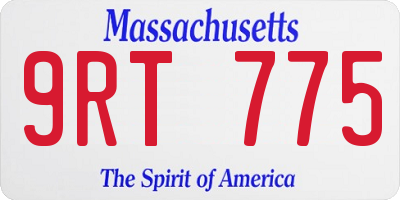 MA license plate 9RT775