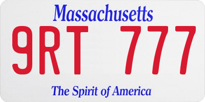 MA license plate 9RT777