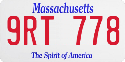 MA license plate 9RT778