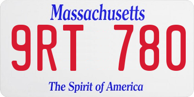 MA license plate 9RT780