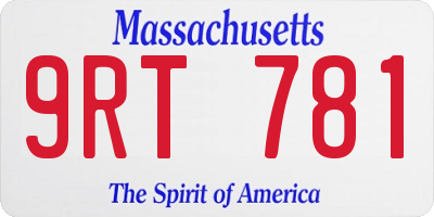 MA license plate 9RT781