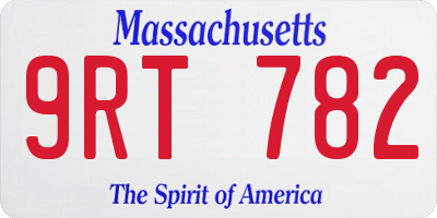 MA license plate 9RT782