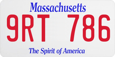 MA license plate 9RT786